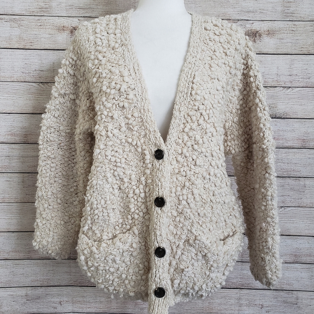 Line + Dot Manette Cardigan in Cream